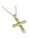 Herren Gold Kreuz 14K mit Kette