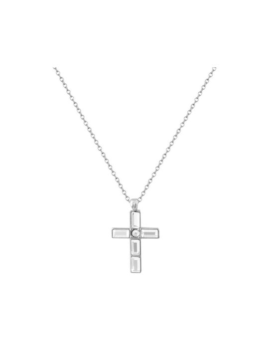 Damen Kreuz aus Silber mit Kette