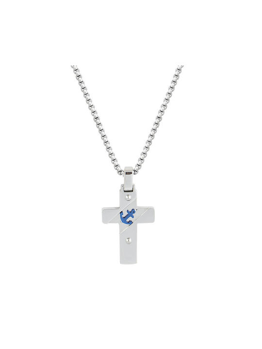 Men's Cross from Steel with Chain