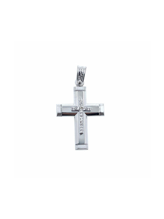 Weißgold Kreuz 14K