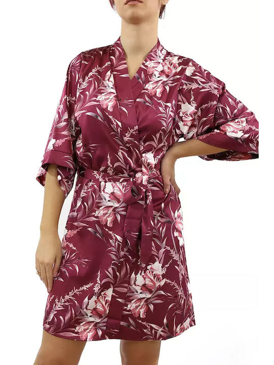 Bonatti Winter Women's Satin Robe Burgundy Sorella