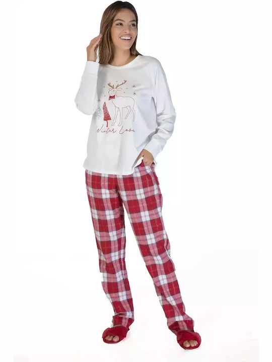 Bonatti De iarnă Set Pijamale pentru Femei De bumbac Alb