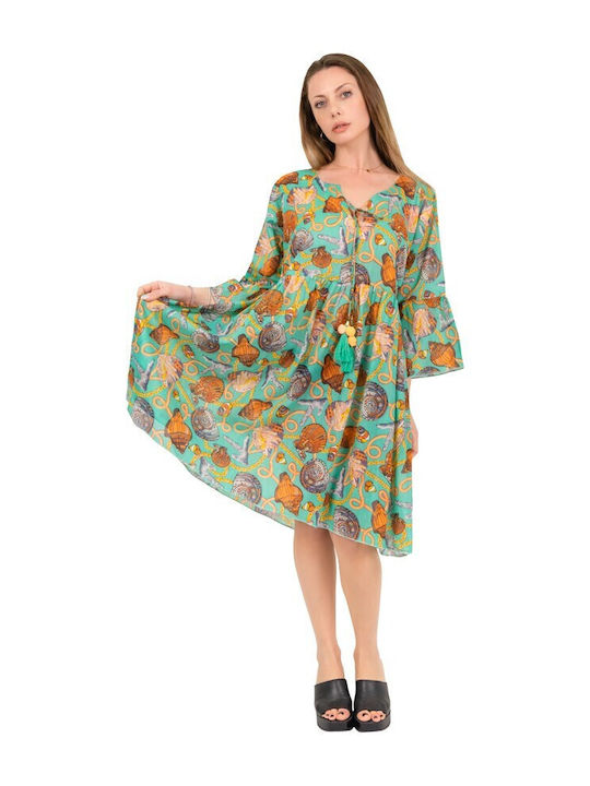 Aquablue Women's Maxi Caftan Beachwear Green