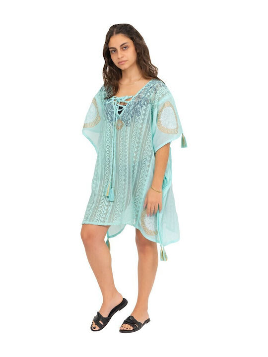 Aquablue Women's Mini Caftan Beachwear Turquoise