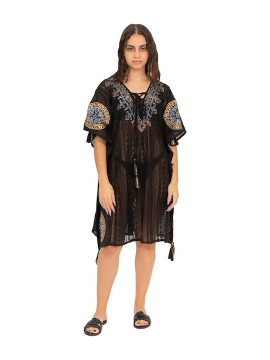 Aquablue Women's Mini Caftan Beachwear Black