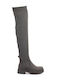 Over the Knee Medium Heel Women's Boots  Green