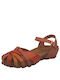 Yokono Leder Damen Flache Sandalen Anatomisch