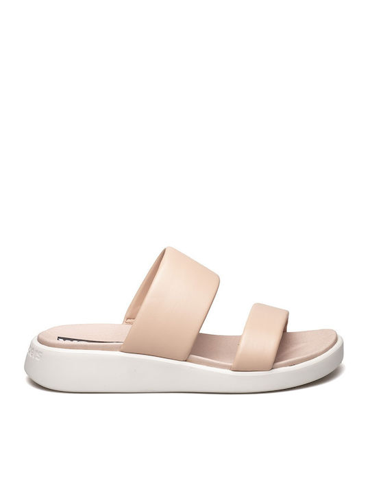 Women's Leather Platform Wedge Sandals Pink