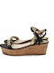 Women's Ankle Strap Platforms Black