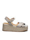 Women's Leather Platform Shoes Gray