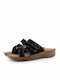 Love4shoes Platforme dama în stil papuci Negre