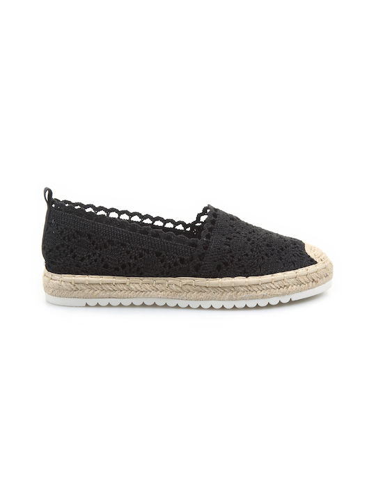 Fshoes Stoff Damen Espadrilles in Schwarz Farbe