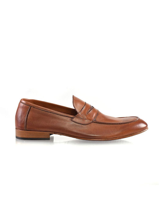 CafeNoir Men's Leather Loafers Tabac Brown