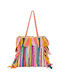 Luxe Beach Bag with Ethnic design Multicolour