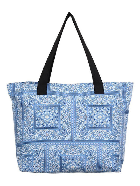Aquablue Υφασμάτινη Τσάντα Θαλάσσης με Ethnic σχέδιο Μπλε