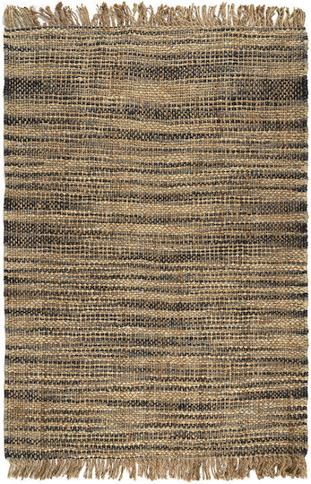 Rug Rectangular Summer from Jute with Fringes Brown