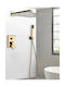 Naron Built-in Mixer & Hand Shower Set for Shower 2 Exits Inox Gold