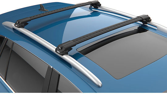 Turtle Bare de Acoperiș Aluminiu Air1 pentru Peugeot 307 (cu picioare pentru portbagaj de acoperiș și blocare) Negre