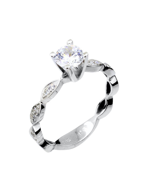 Single Stone from White Gold 14K