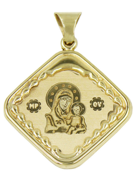 Roloi Kaliamanis Pendant Kids Talisman with the Virgin Mary made of Gold 9K PM1223