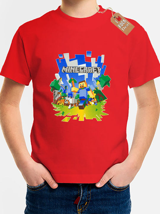 Παιδικό T-shirt Κόκκινο Minecraft