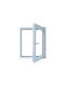 Elvial Hinged Window Aluminum W50xH60cm