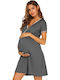 Summer Maternity Mini Dress Gray