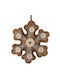 Hanging Snowflake Ornament Fabric Copper 8cm