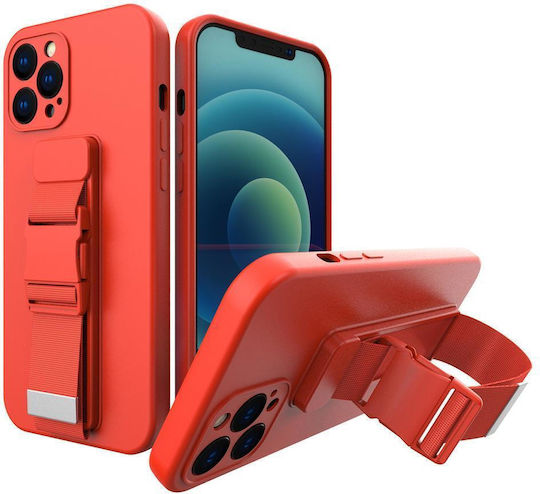 Rope Back Cover Σιλικόνης με Λουράκι Κόκκινο (Poco M4 Pro 5G / Redmi Note 11s 5G)