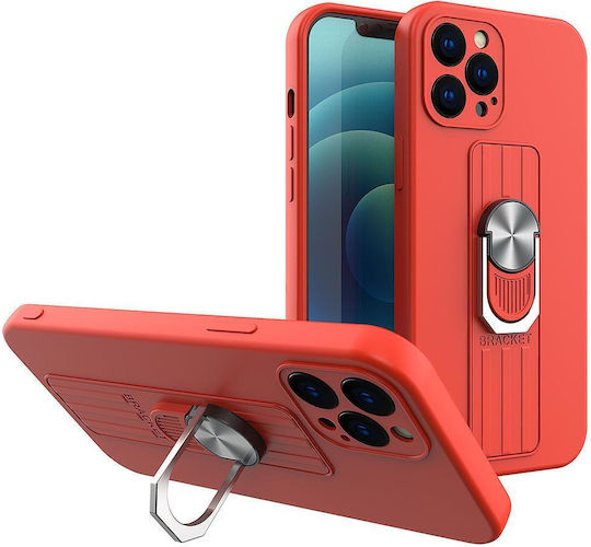 Finger Grip Back Cover Silicone Red (Galaxy S21+)