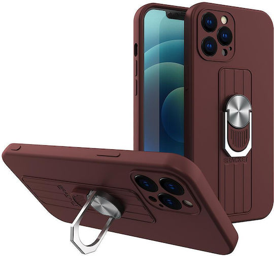 Finger Grip Back Cover Σιλικόνης Καφέ (Galaxy S21 Ultra 5G)