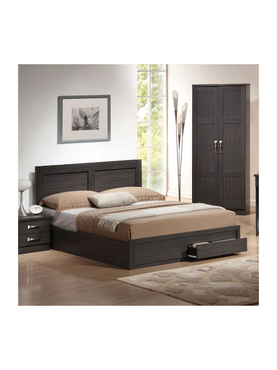 Capri Bed Semi-double Wooden Zebrano with Slats...