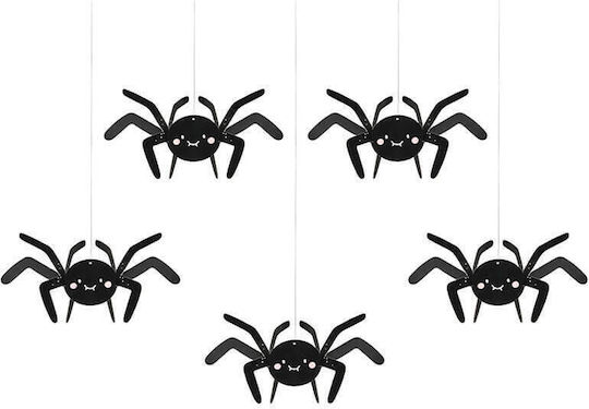 PartyDeco Κρεμαστό Διακοσμητικό για Party Halloween σε Μαύρο χρώμα 5τμχ 17εκ.