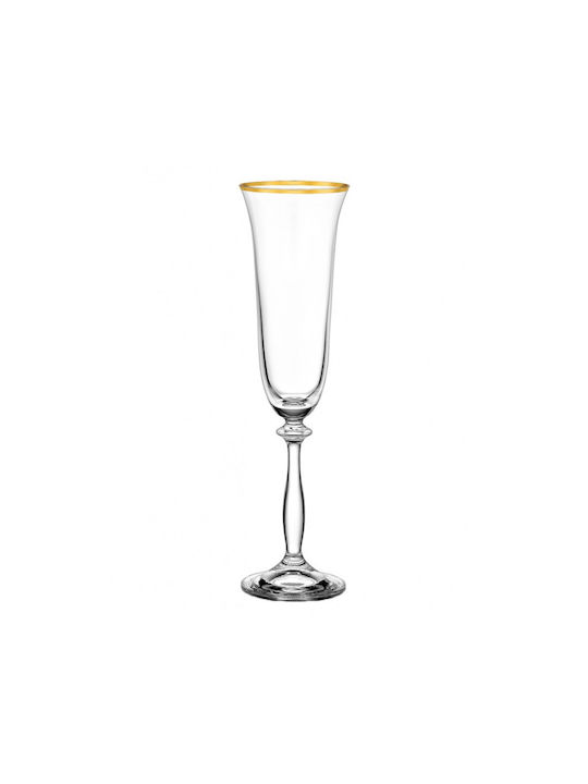 Novaker Glass Champagne made of Crystal in Gold Color Goblet 1pcs