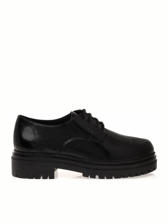 Leather Women's Moccasins in Black Color