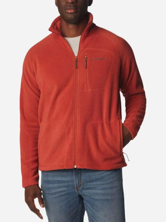 Men's Cardigan with Zipper Orange