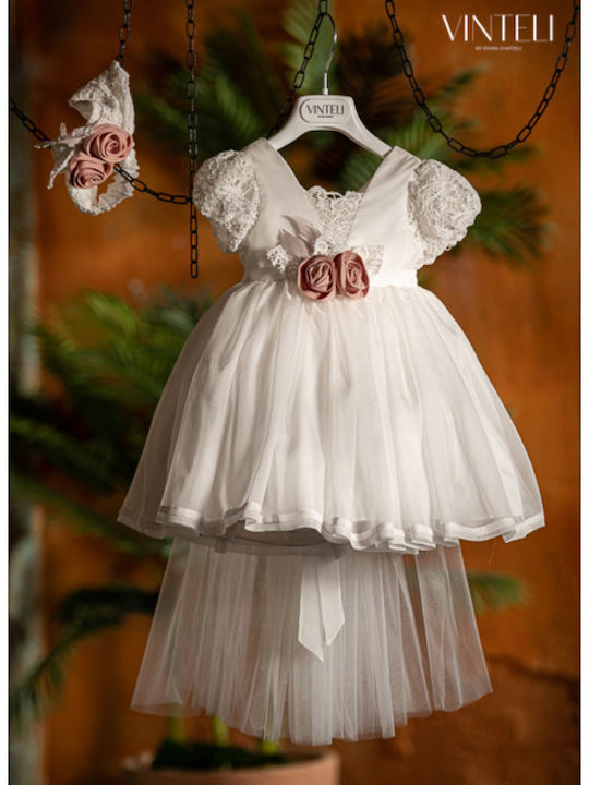 Vinte li Ecru Baptism Dress with Lace