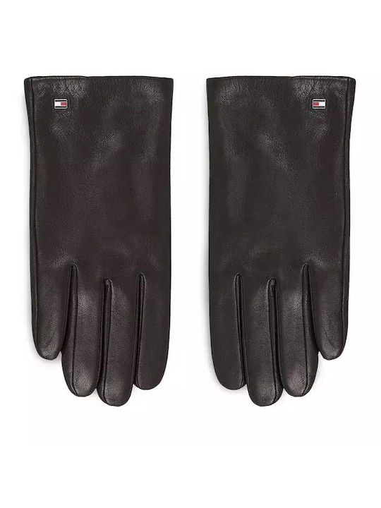 Tommy Hilfiger Μαύρα Δερμάτινα Γάντια