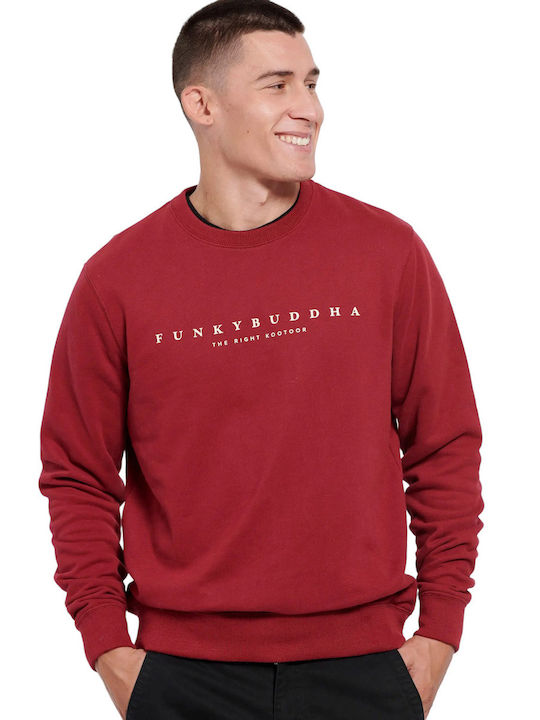 Funky Buddha Herren Sweatshirt Cranberry Red