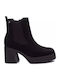 Wildleder Stiefeletten Damen Schwarz