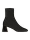 Women's Ankle Boots made of Patent Leather with Medium Heel Black