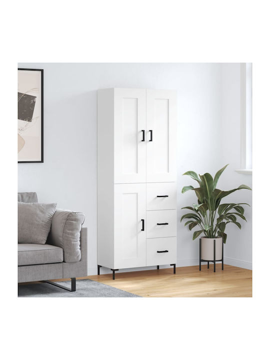 Ντουλάπα Γραφείου Ξύλινη Λευκό 69.5x34x180cm