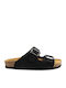 Leder Herrensandalen in Schwarz Farbe