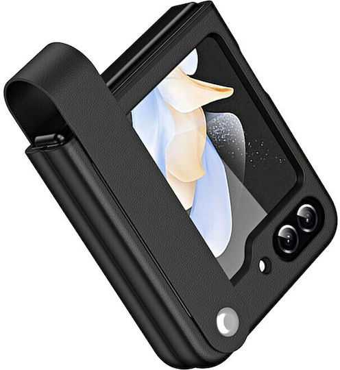 5g Back Cover Πλαστικό με Λουράκι Μαύρο (Galaxy Z Flip5)