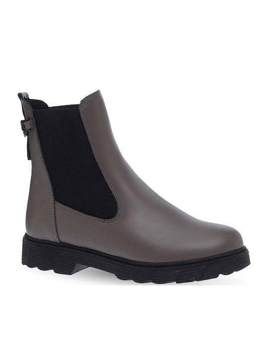 Leather Women's Chelsea Boots Gray