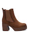 Wildleder Stiefeletten Damen Braun