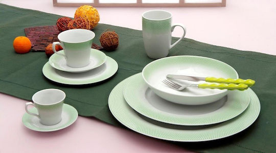 Cryspo Trio Green Porcelain Dinnerware Set 6pcs