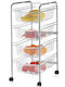 Perilla Metallic Kitchen Trolley 4 Tiers Silver 43x33x80cm