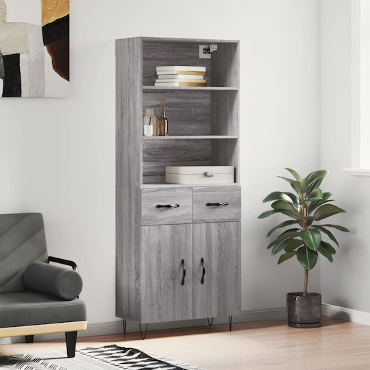 Bibliotecă Gri 69.5x34x180cm Bibliotecă Gri 69.5x34x180cm