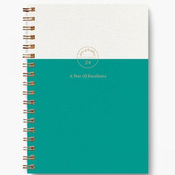 adBook Ημερήσιο Planner Πράσινο 2024 Σπιράλ 17x25cm